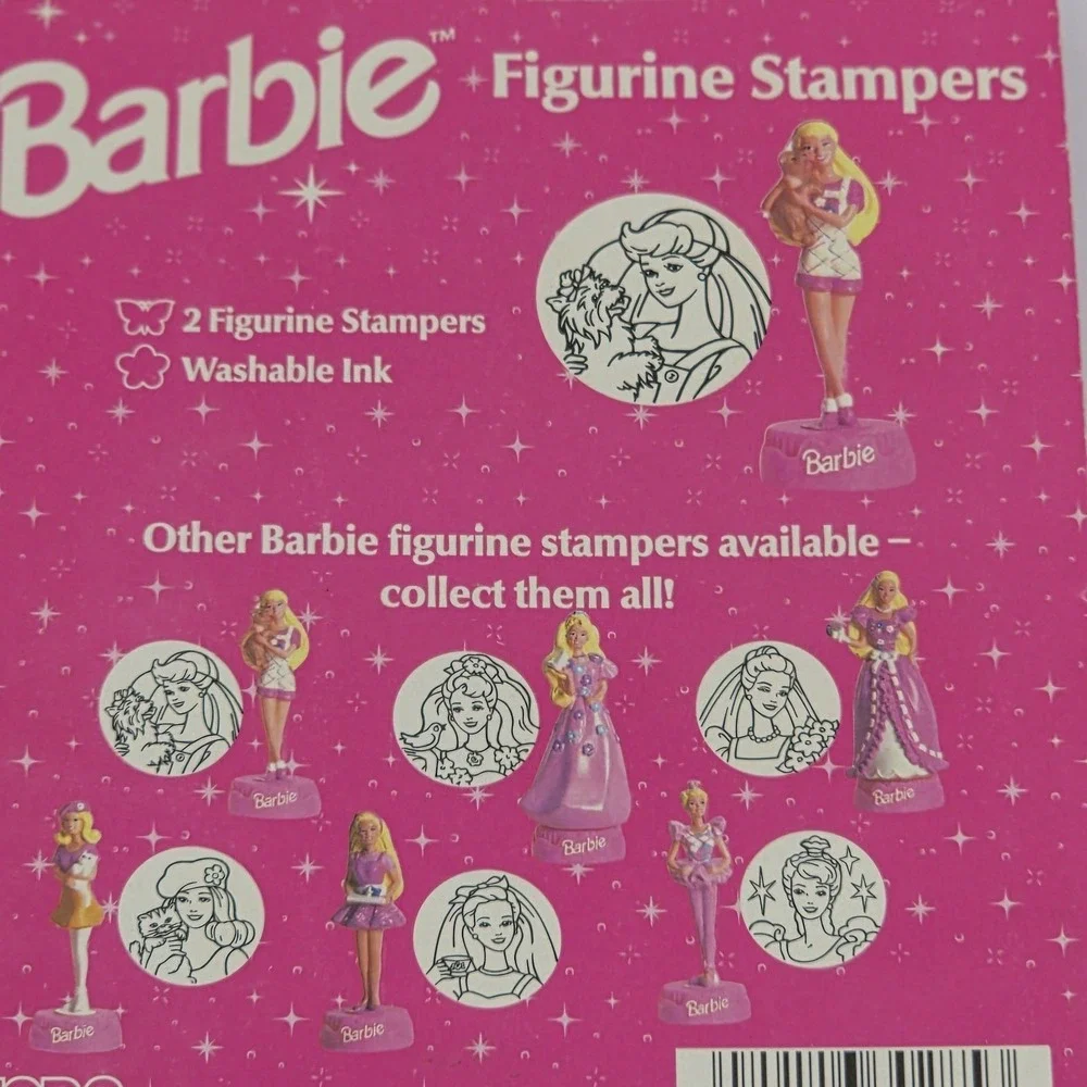 Vintage‎ 1996 Barbie Figurine Stampers Lot 2 Packs Tara Toy Washable Ink New NOS